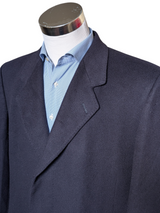 Vintage Berwin British Coat 46R Navy Blue Pure Cashmere
