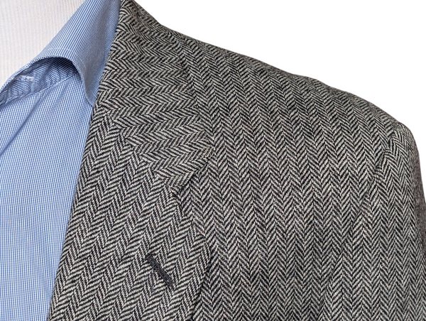 Vintage Marks & Spencer British Sport Coat 42R Black/White Herringbone 2-button Wool