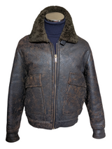 Vintage Morlands Leather British Shearling Bomber Jacket M/L Dark Brown
