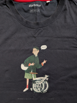 Barbour x Slowboy Brompton Tee Shirt XXL Navy Cotton Rare Collectible