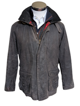 Barbour Raglan Jacket M Greyish Brown Waxed Cotton
