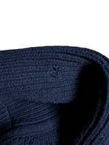 Barbour Shawl Cardigan Sweater L Navy Thick Wool