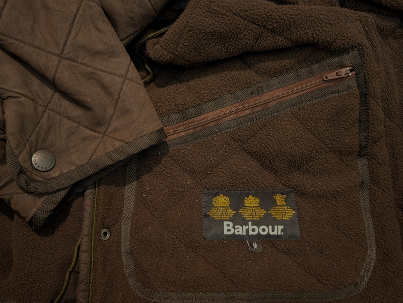 Barbour Coat M/L Dark Brown Microfiber Polar Quilt – eHABERDASHER