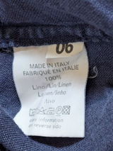 Fay Button Down Collar Shirt L Navy Blue Linen