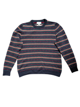 Marks & Spencer Sweater L Navy Multi Fair Isle Lambswool