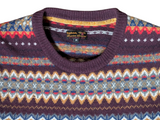 Barbour Sweater M Brown Fair Isle Wool