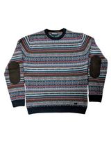 Barbour Sweater XL Navy Blue Fair Isle Wool