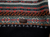 Barbour Sweater XL Navy Blue Fair Isle Wool