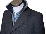 Vintage Dunn & Co Crombie Overcoat M/40R Charcoal Grey 3-button Heavy Wool
