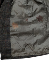 Vintage Dunn & Co. Harris Tweed Balmacaan Raglan Coat L/42R Greenish Brown Plaid wool