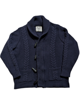 Vintage Alain Paine Shawl Cardigan/Jacket S/M Navy Thick Wool