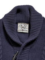 Vintage Alain Paine Shawl Cardigan/Jacket S/M Navy Thick Wool
