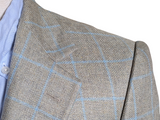 Brooks Brothers Sport Coat 38S Slim Grey Windowpane Silk/Linen/Wool