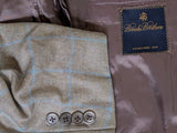 Brooks Brothers Sport Coat 38S Slim Grey Windowpane Silk/Linen/Wool