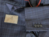 Hackett Suit 38R Soft Navy Blue Plaid Wool
