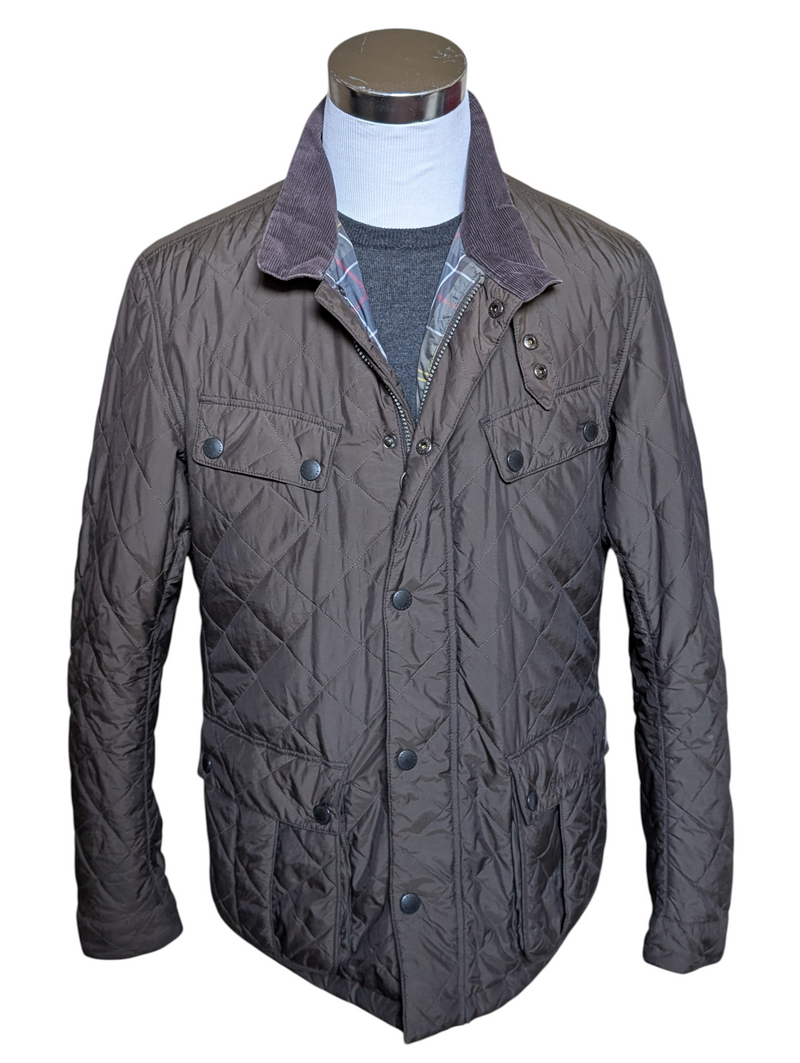 Barbour Jacket XL Olive Brown Ariel Quilted Polyester Gore-Tex