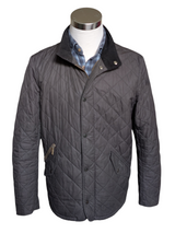 Barbour Jacket M/L Charcoal Grey Chelsea Padded Quilt Polyester