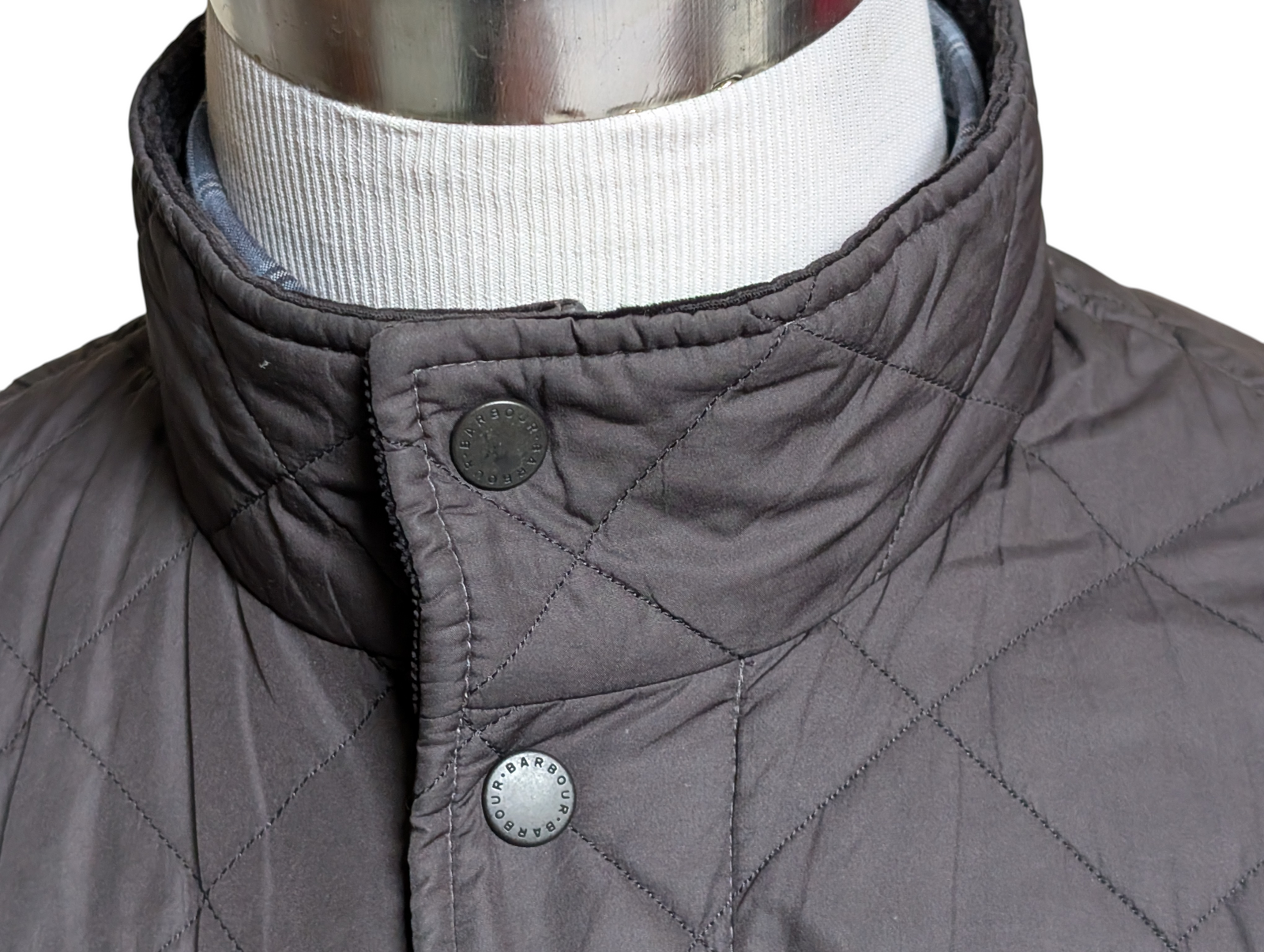 Barbour Jacket M/L Charcoal Grey Chelsea Padded Quilt Polyester