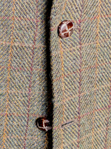 Vintage Marks & Spencer Harris Tweed Sport Coat 44L Rosemary Green 2-button Wool