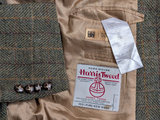 Vintage Marks & Spencer Harris Tweed Sport Coat 44L Rosemary Green 2-button Wool