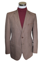 Vintage Marks & Spencer British Sport Coat 44R Dark Tan Check 2-button Wool