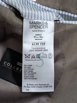 Vintage Marks & Spencer 38R Taupe 2-button Linen/Silk/Cotton