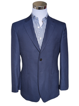 TM Lewin VBC 40S French Blue Wool Hopsack Vitale Barberis Canonico