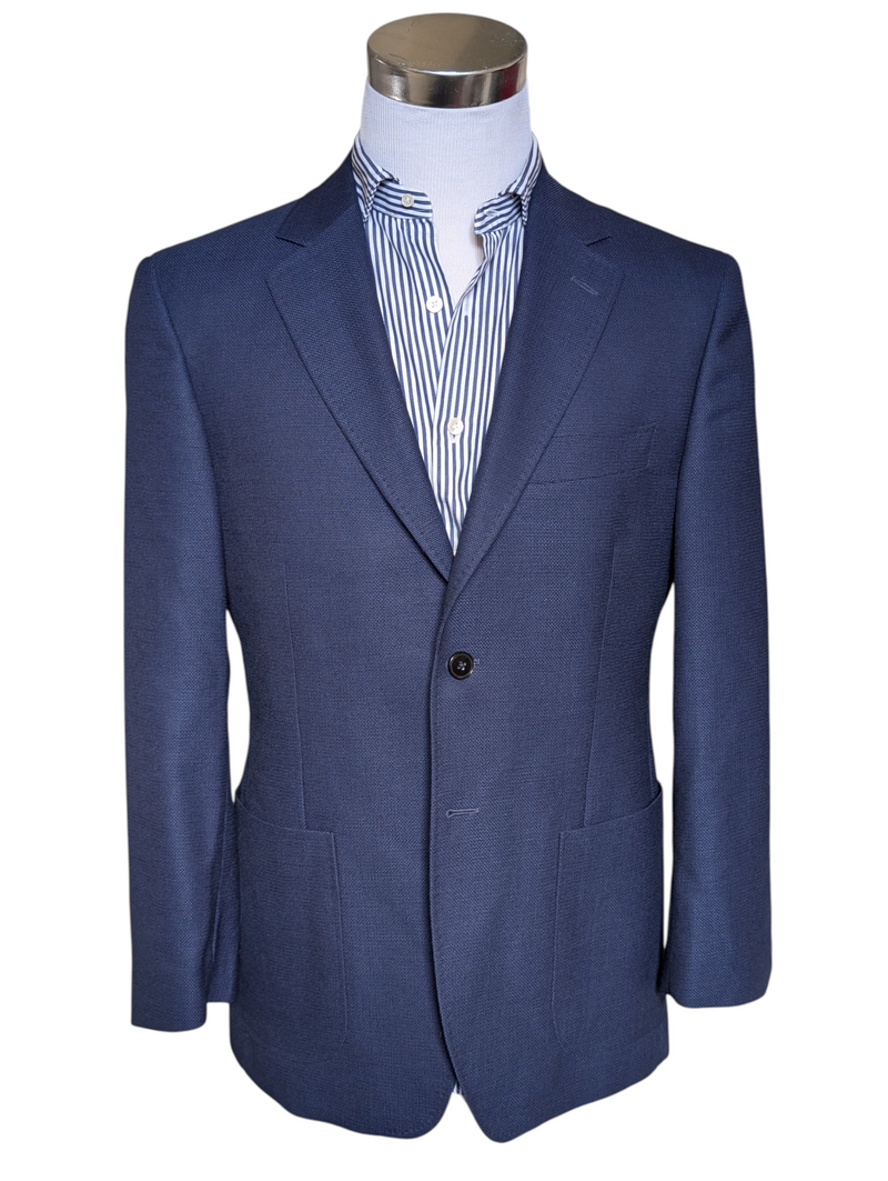 スーツ TAILOR & CUTTER HARRISONS 46 TM Lewin VBC 40S French Blue Wool Hopsack Vitale Barberis Canonico