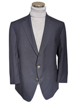 Magee Sport Coat 50R Portly Navy Blue 2-button Wool Blazer