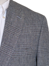 TM Lewin Sondrio 40L Blue-Grey Plaid Cotton/Linen