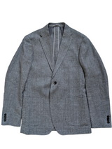 TM Lewin Sondrio 40L Blue-Grey Plaid Cotton/Linen