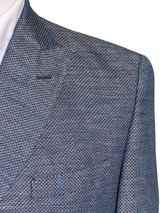 Corneliani Sport Coat 39/40R Blue Weave DB Cotton/Linen