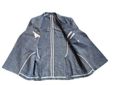 Corneliani Sport Coat 39/40R Blue Weave DB Cotton/Linen