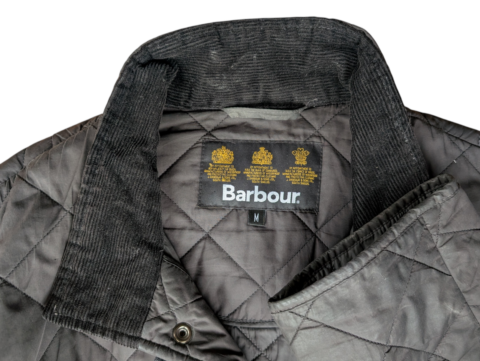 Barbour Jacket M/L Charcoal Grey Chelsea Padded Quilt Polyester