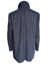 Abraham Moon Coat XL/46 Navy/Grey Plaid Wool