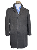 Vintage Burton Royal Warrant Half Raglan Coat L/42 Charcoal Olive-Grey Check 3-button Heavy Wool