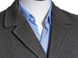 Vintage Burton Royal Warrant Half Raglan Coat L/42 Charcoal Olive-Grey Check 3-button Heavy Wool