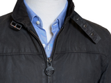Barbour Bomber Jacket S Charcoal Brown Track Waxed Cotton