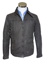 Barbour Bomber Jacket S Charcoal Brown Track Waxed Cotton
