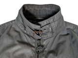 Barbour Bomber Jacket S Charcoal Brown Track Waxed Cotton