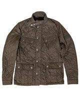 Barbour Jacket L Khaki Green Ariel Padded Quilt Polyester