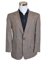 Vintage Marks & Spencer St Michael Blazer 40/42 Brown Check 2-button Wool