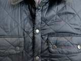 Barbour Jacket M Navy Blue Akenside Padded Quilt Polyamide