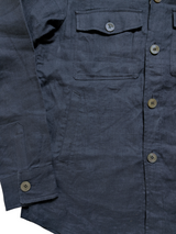 Oscar Jacobson Maverick Overshirt/Jacket L Navy Blue Linen