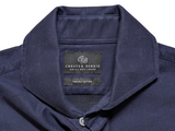 Chester Barrie Shirt 16 Navy Luxe Cotton Thomas Mason