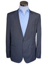 Hugo Boss Suit 44R Charcoal Check Wool Reda