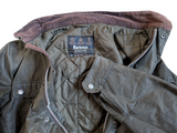 Barbour Motorcycle Jacket M Olive Green Duke Waxed Cotton