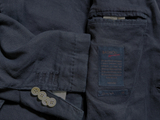 Bagnoli Napoli Sport Jacket 38R Navy Blue 2-button Washed Linen/Cotton