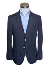 Bagnoli Napoli Sport Jacket 38R Navy Blue 2-button Washed Linen/Cotton