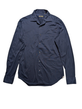 Corneliani Sport Shirt 15/S Navy Blue Cotton Jersey One-Piece Collar
